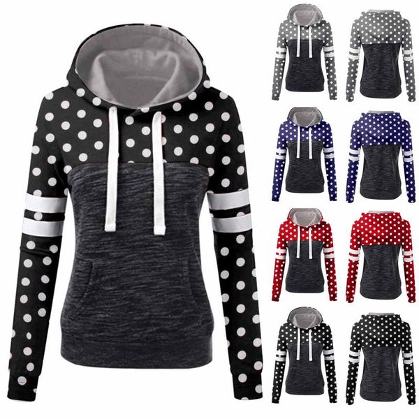 women's hoodies & sweatshirts klv women dot print patchwork sweatshirt autumn winter casual sport contrast long sleeve hoodie plussize, Black
women's hoodies & sweatshirts klv women dot print patchwork sweatshirt autumn winter casual sport contrast long sleeve hoodie plussize, Black