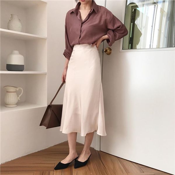 summer elegant high waist women long silky skirt brief solid color zipper a line midi skirt drop shipping, Black
summer elegant high waist women long silky skirt brief solid color zipper a line midi skirt drop shipping, Black