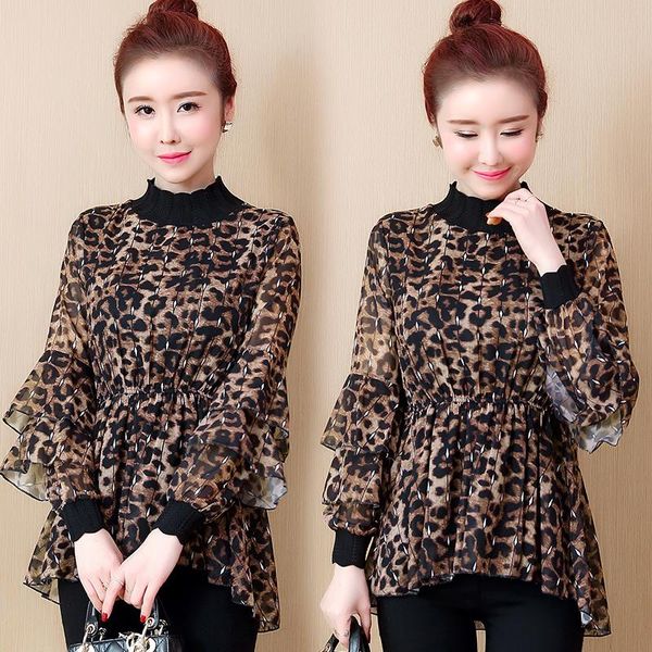 women's blouses & shirts spring fashion lady leopard print chiffon shirt 2021 korea style butterfly sleeve stand collar loose plus size, White
women's blouses & shirts spring fashion lady leopard print chiffon shirt 2021 korea style butterfly sleeve stand collar loose plus size, White