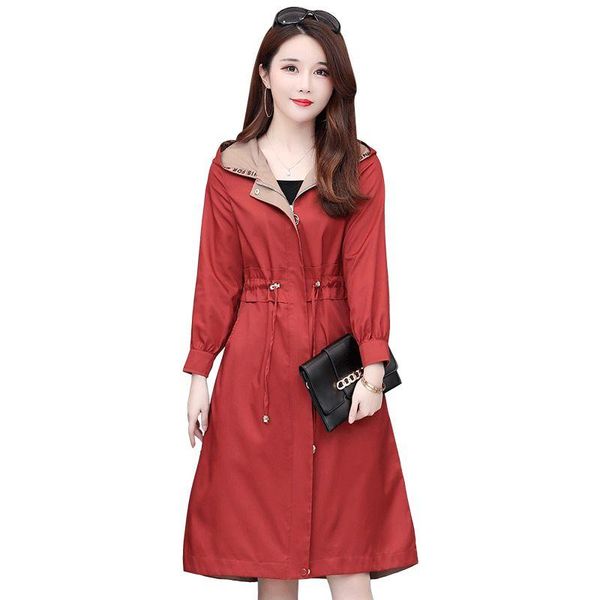 women's trench coats 2021 spring autumn female long loose a-line windbreaker women casual sleeve hooded coat lady slim clothes m249, Tan;black
women's trench coats 2021 spring autumn female long loose a-line windbreaker women casual sleeve hooded coat lady slim clothes m249, Tan;black