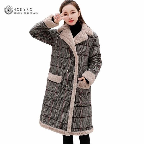vintage checked plaid double breasted wool coat women cashmere overcoat 2020 winter long thick warm slim woolen jacket okd425, Black
vintage checked plaid double breasted wool coat women cashmere overcoat 2020 winter long thick warm slim woolen jacket okd425, Black