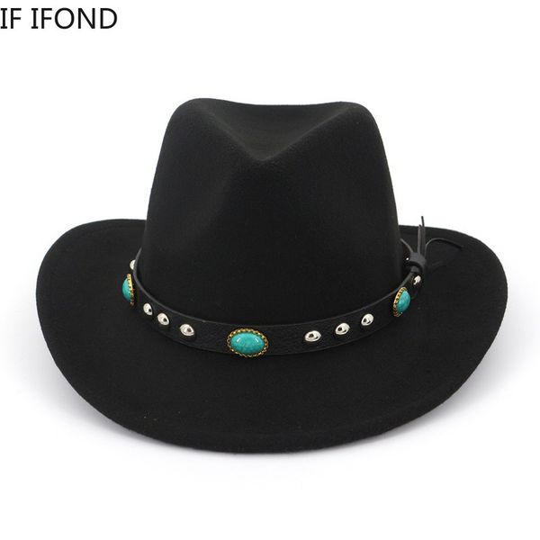 retro wool wide brim cowboy western hat with punk rope cowgirl bowler cap jazz men women sun visor cap
retro wool wide brim cowboy western hat with punk rope cowgirl bowler cap jazz men women sun visor cap