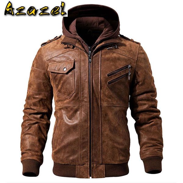 vintage hooded genuine leather jacket and coats plus size xxxl autos biker mans real leather jacket brand old fashion streetwear, Black
vintage hooded genuine leather jacket and coats plus size xxxl autos biker mans real leather jacket brand old fashion streetwear, Black