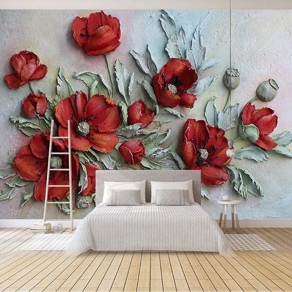 custom self adhesive mural p wallpaper 3d stereoscopic embossed red flower living room bedroom backdrop decor wall painting
custom self adhesive mural p wallpaper 3d stereoscopic embossed red flower living room bedroom backdrop decor wall painting
