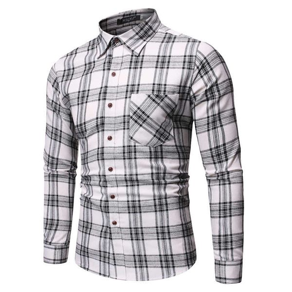2020 spring autumn mode homme single pocket men's long sleeve korean casual plaid shirt blusa masculina, White;black
2020 spring autumn mode homme single pocket men's long sleeve korean casual plaid shirt blusa masculina, White;black