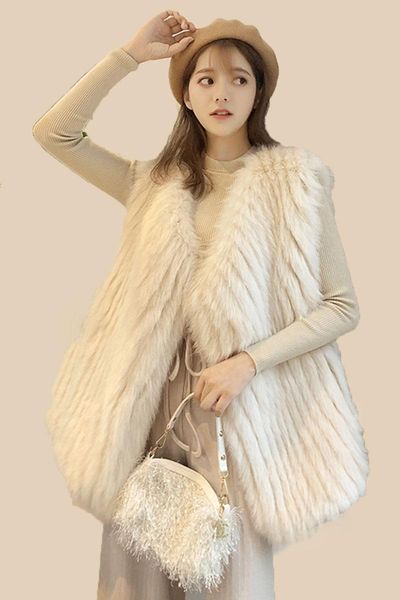 women's fur & faux women autumn winter white coat sleeveless vest cardigan jacket long veste femme female clothing ed50pc, Black
women's fur & faux women autumn winter white coat sleeveless vest cardigan jacket long veste femme female clothing ed50pc, Black