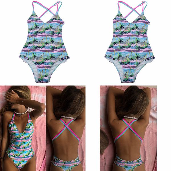 floral halter women swimwear ruffle bikinis set ladies beachwear one piece bandeau bandage open back swimsuit bathing suit q0105, White;black
floral halter women swimwear ruffle bikinis set ladies beachwear one piece bandeau bandage open back swimsuit bathing suit q0105, White;black