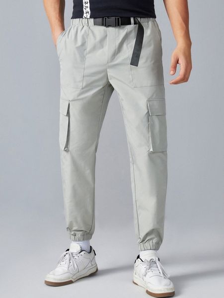men push buckle belted flap pocket cargo pants m2wr#, Black 
men push buckle belted flap pocket cargo pants m2wr#, Black