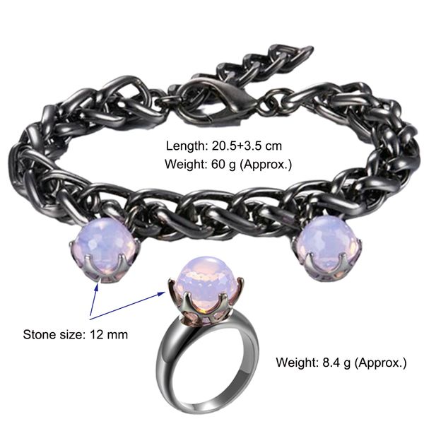 new arrival punk thick chain bracelet ring copper metal pink stone gun black 2 pcs jewelry sets for women, Silver
new arrival punk thick chain bracelet ring copper metal pink stone gun black 2 pcs jewelry sets for women, Silver