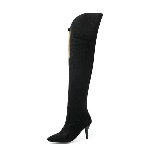 boots 2021 fashion women over the knee high side zipper autumn winter shoes square heel pointed toe size 34-43, Black
boots 2021 fashion women over the knee high side zipper autumn winter shoes square heel pointed toe size 34-43, Black