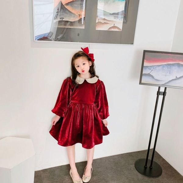 2020 girls' winter autumn and korean doll collar red princs plush christmas new year drs, Red;yellow
2020 girls' winter autumn and korean doll collar red princs plush christmas new year drs, Red;yellow