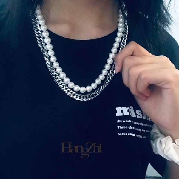 hangzhi 2020 new hip hop punk retro titanium steel personality pendant fashion pearl necklace for men women girls jewelry, Silver
hangzhi 2020 new hip hop punk retro titanium steel personality pendant fashion pearl necklace for men women girls jewelry, Silver