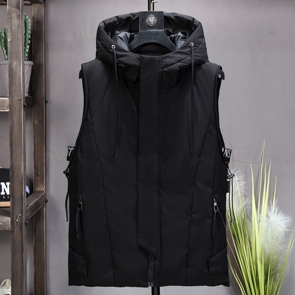 new thicken white duck down vest men winter waterproof warm hooded big pockets sleeveless coat plus size 4xl 5xl 6xl 201204, Black
new thicken white duck down vest men winter waterproof warm hooded big pockets sleeveless coat plus size 4xl 5xl 6xl 201204, Black
