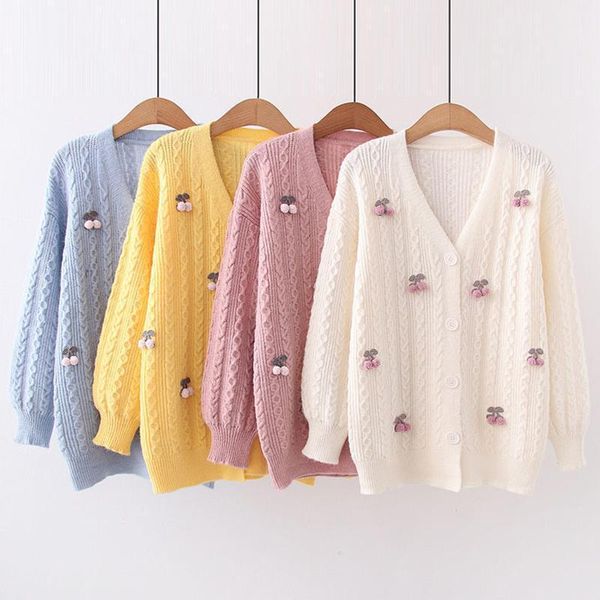 women's knits & tees cute sweater cardigan women fashion spring autumn v neck long sleeve buttons cherry sweet ladies thin knit coat1, White
women's knits & tees cute sweater cardigan women fashion spring autumn v neck long sleeve buttons cherry sweet ladies thin knit coat1, White