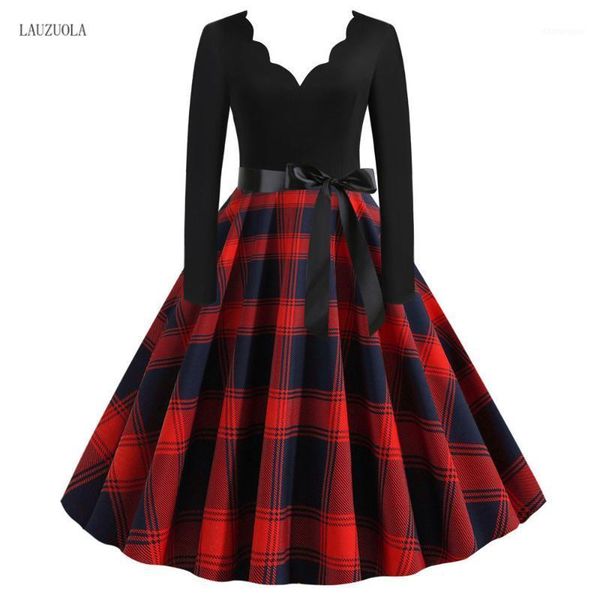 elegant vintage plaid dress women long sleeve summer dresses 2020 v-neck rockabilly pin up party spring vestidos plus size 3xl1, Black;gray
elegant vintage plaid dress women long sleeve summer dresses 2020 v-neck rockabilly pin up party spring vestidos plus size 3xl1, Black;gray