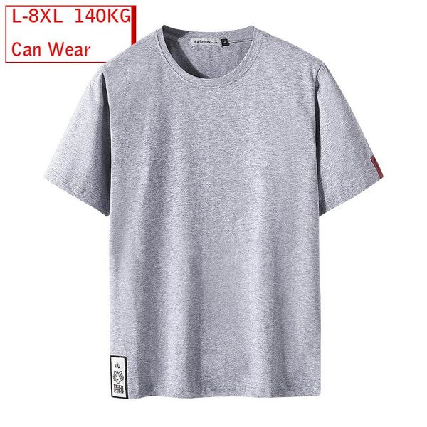 fat 140kg can wear men's sports t-shirt 95%cotton sports short-sleeved t-shirt -8xl man sport loose fat round neck, Gray;blue 
fat 140kg can wear men's sports t-shirt 95%cotton sports short-sleeved t-shirt -8xl man sport loose fat round neck, Gray;blue