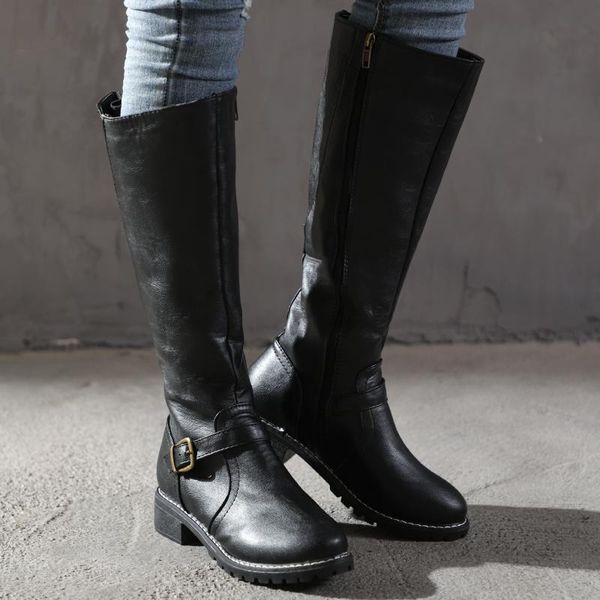 ins 2020 pu leather women long boots riding casual belt buckle zipper autumn winter knee high loose boots botas mujer footwear, Black
ins 2020 pu leather women long boots riding casual belt buckle zipper autumn winter knee high loose boots botas mujer footwear, Black