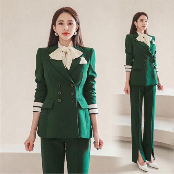 autumn winter 2020 high-end new women's korean style double breasted suit coat & slim split high waist pants occupation set, White
autumn winter 2020 high-end new women's korean style double breasted suit coat & slim split high waist pants occupation set, White