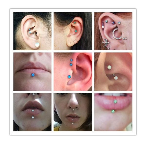 1pc surgical steel opal ear tragus cartilage earring ear studs septum clicker nose eyebrow lip ring piercing body jewelry 16g q bbyvgk, Silver
1pc surgical steel opal ear tragus cartilage earring ear studs septum clicker nose eyebrow lip ring piercing body jewelry 16g q bbyvgk, Silver