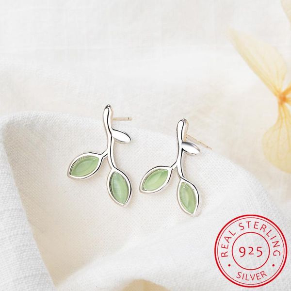 stud 925 sterling silver green opal leaves buds earrings for women prevent allergy fashion jewelry gifts girls, Golden;silver
stud 925 sterling silver green opal leaves buds earrings for women prevent allergy fashion jewelry gifts girls, Golden;silver