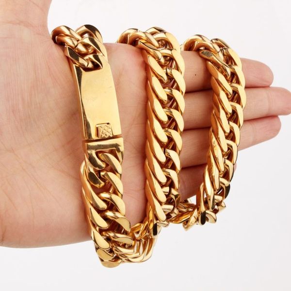 gold tone chain for men 15mm wide neck heavy necklaces hip hop 316lstainless steel cuban curb chain necklace 7-40inch, Silver
gold tone chain for men 15mm wide neck heavy necklaces hip hop 316lstainless steel cuban curb chain necklace 7-40inch, Silver