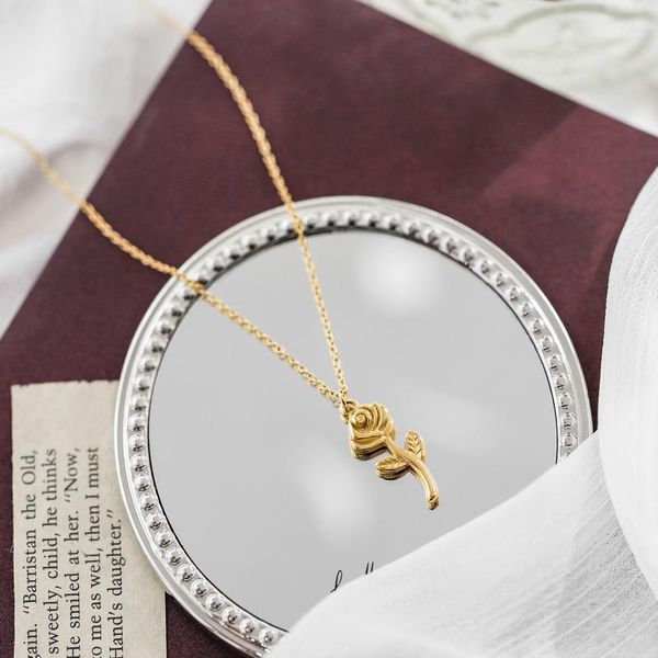 YUN RUO Romantic Rose Flower Pendant Necklace Gold Plated Fashion Titanium Stainless Steel Jewelry Woman Accessories Never Fade1, Silver
YUN RUO Romantic Rose Flower Pendant Necklace Gold Plated Fashion Titanium Stainless Steel Jewelry Woman Accessories Never Fade1, Silver