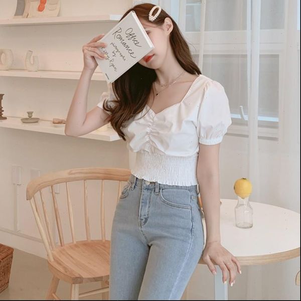women fashion tee short sleeve square collar t shirts crop female t shirt drop shipping, White
women fashion tee short sleeve square collar t shirts crop female t shirt drop shipping, White