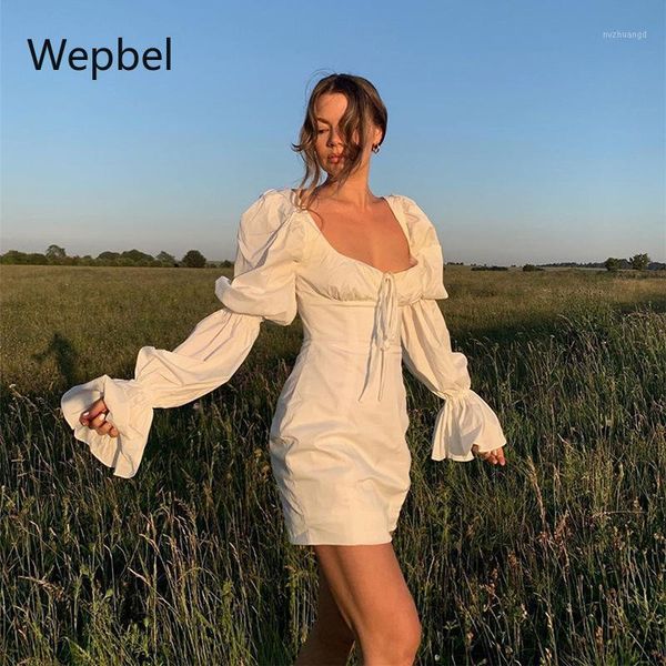 wepbel women's bell sleeve dress square collar fashion casual slim fit bodycon dress female high waist white tight mini1, Black;gray
wepbel women's bell sleeve dress square collar fashion casual slim fit bodycon dress female high waist white tight mini1, Black;gray