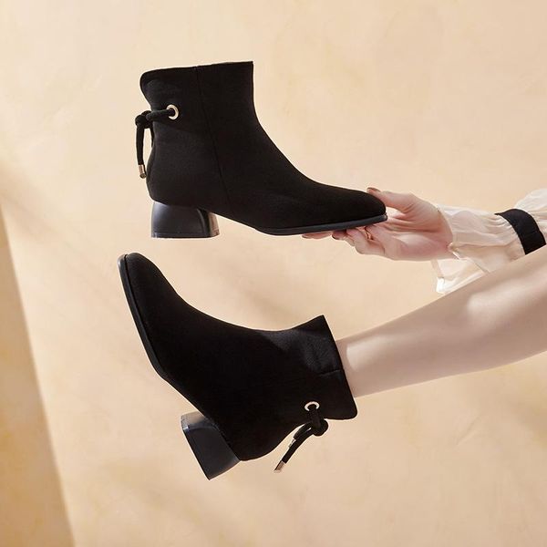 boots shoes boots-women winter footwear booties ladies round toe low heels booties mid calf autumn rubber 2020 med, Black
boots shoes boots-women winter footwear booties ladies round toe low heels booties mid calf autumn rubber 2020 med, Black