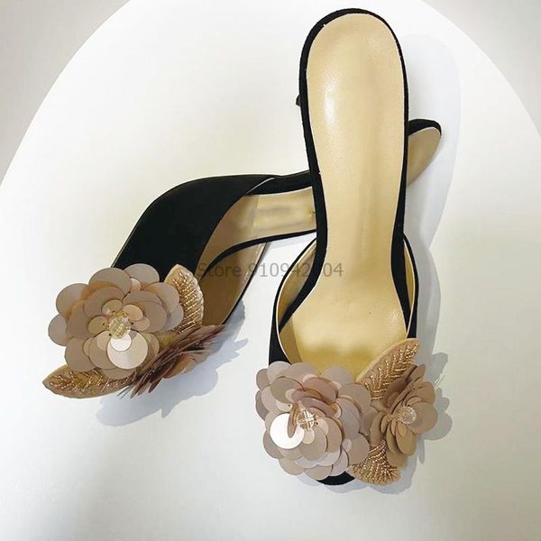 sandals european station thin high heels luxury flower slippers large women shoes size 35-43 heel, Black
sandals european station thin high heels luxury flower slippers large women shoes size 35-43 heel, Black