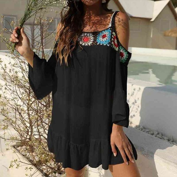 summer women hollow loose beach cover up for women crochet bikini cover ups bathing suit swimwear beach dress, White;black
summer women hollow loose beach cover up for women crochet bikini cover ups bathing suit swimwear beach dress, White;black