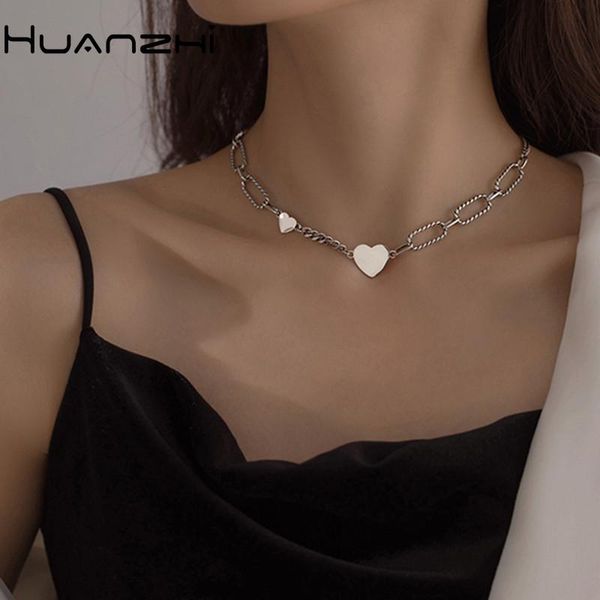 huanzhi 2020 new vintage silver color titanium steel heart chain stitching clavicle chain necklace for women vacation jewellery, Golden;silver
huanzhi 2020 new vintage silver color titanium steel heart chain stitching clavicle chain necklace for women vacation jewellery, Golden;silver
