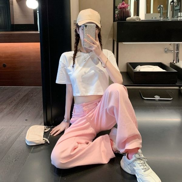 qewqx summer two and fashion t-shirt jeans korean short navel exposed pants sleeve t-shirt straight tube floor length denim short jeans new, Gray
qewqx summer two and fashion t-shirt jeans korean short navel exposed pants sleeve t-shirt straight tube floor length denim short jeans new, Gray