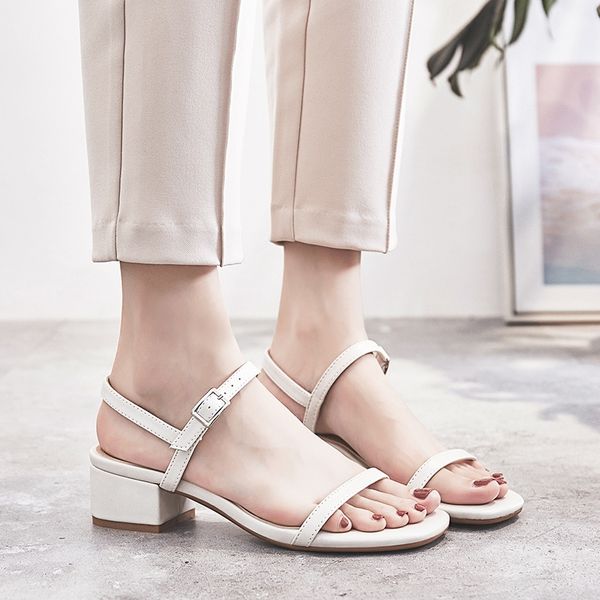slhjc women classic summer leather sandals med chunky block heels pumps sandals open toe buckle female fashion party ol shoes y200405, Black
slhjc women classic summer leather sandals med chunky block heels pumps sandals open toe buckle female fashion party ol shoes y200405, Black