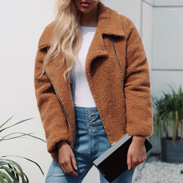 women winter jacket turn-down collar faux wool outwear keep warm front zipper holiday home thickened daily office long sleeve1, Black;brown
women winter jacket turn-down collar faux wool outwear keep warm front zipper holiday home thickened daily office long sleeve1, Black;brown