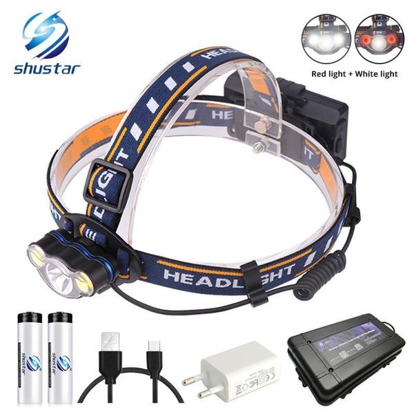 super bright led headlamp white light + red light fishing headlight 7 lighting modes use 2 x 18650 batteries1
super bright led headlamp white light + red light fishing headlight 7 lighting modes use 2 x 18650 batteries1