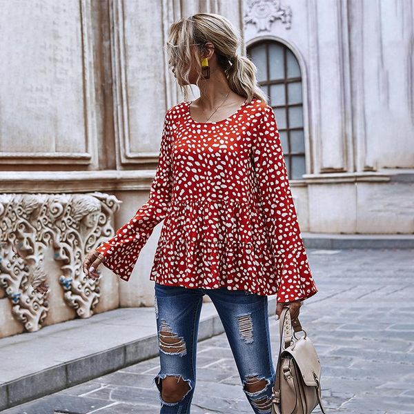 origional manufacturers direct selling 2020 autumn and winter crew neck hem joint flounced polka dot printed long-sleeved women, White
origional manufacturers direct selling 2020 autumn and winter crew neck hem joint flounced polka dot printed long-sleeved women, White