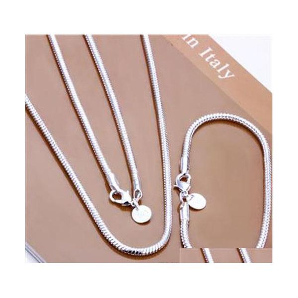 fashion 925 sterling silver set solid snake chain 3mm men women bracelet necklace 16"-24inch jewelry link italy 2018new s076 3ksx8
fashion 925 sterling silver set solid snake chain 3mm men women bracelet necklace 16"-24inch jewelry link italy 2018new s076 3ksx8