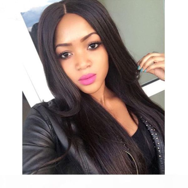 150 density glueless virgin brazilian human hair straight lace front wigs with hairline part full lace wig, Black;brown
150 density glueless virgin brazilian human hair straight lace front wigs with hairline part full lace wig, Black;brown