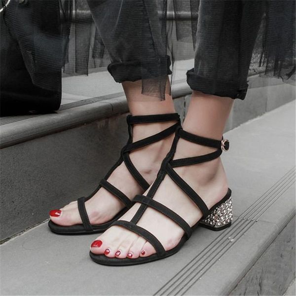 pxelena kid suede gladiator sandals women narrow band cross strap rome shoes lady chunky crystal med heel party, Black
pxelena kid suede gladiator sandals women narrow band cross strap rome shoes lady chunky crystal med heel party, Black