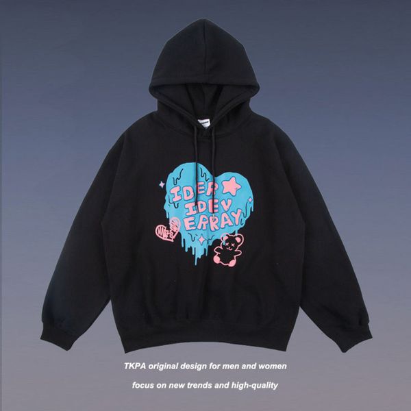 tkpa american fashion brand couple oversize sweatshirt harajuku hooded loose men's and women's plush sweater, Black
tkpa american fashion brand couple oversize sweatshirt harajuku hooded loose men's and women's plush sweater, Black