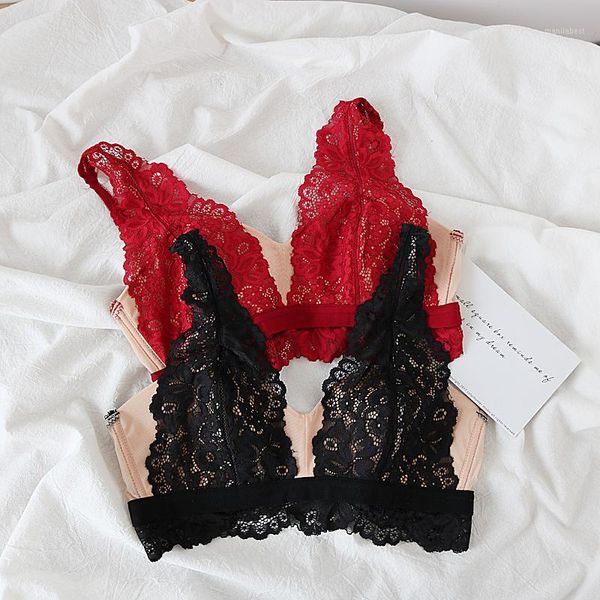 wriufred lace ladies underwear without steel ring thin section without bumps bralette summer plus size bra1, Red;black
wriufred lace ladies underwear without steel ring thin section without bumps bralette summer plus size bra1, Red;black