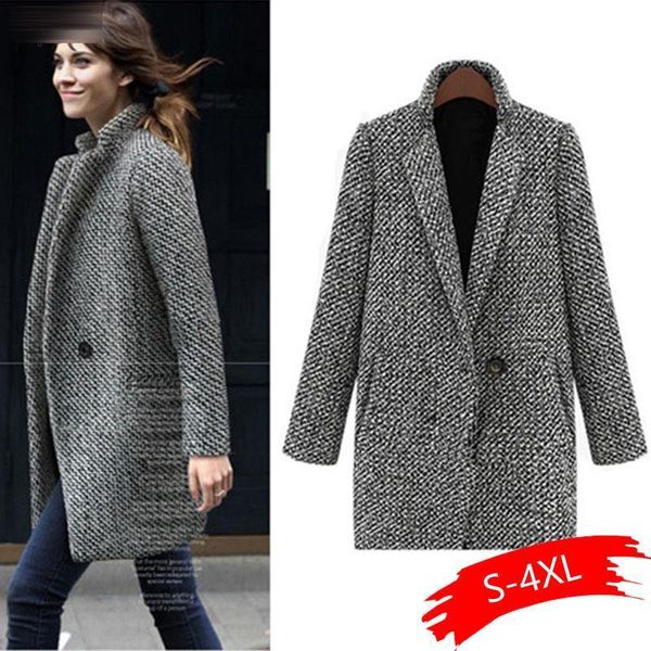 women winter casual long sleeve houndstooth button coat gray autumn, outerwear casual, street, outdoor, etc drop shipping, Black
women winter casual long sleeve houndstooth button coat gray autumn, outerwear casual, street, outdoor, etc drop shipping, Black
