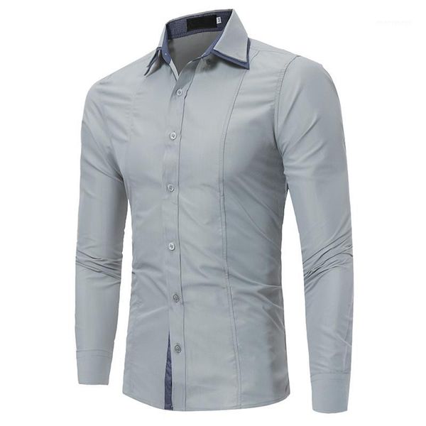 men's dress shirts brand 2021 fashion male shirt long-sleeves double collar sleeves patch casual mens slim men shirt1, White;black
men's dress shirts brand 2021 fashion male shirt long-sleeves double collar sleeves patch casual mens slim men shirt1, White;black