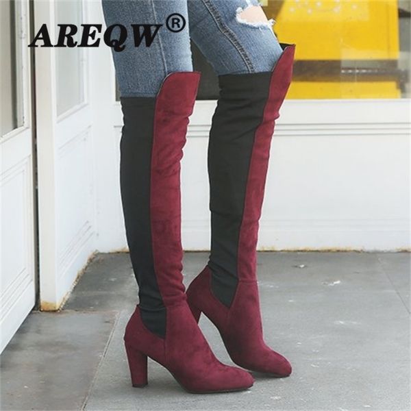 2020 new women's boots over the knee long tube suede thick with high heel warm winter women boots fashion casual women's shoes 102, Black
2020 new women's boots over the knee long tube suede thick with high heel warm winter women boots fashion casual women's shoes 102, Black