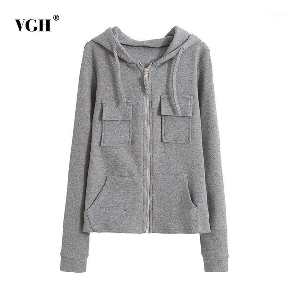 vgh casual pocket gray jacket for women o neck long sleeve hooded solid minimalist coat female 2020 autumn fashion new clothing1, Black;brown
vgh casual pocket gray jacket for women o neck long sleeve hooded solid minimalist coat female 2020 autumn fashion new clothing1, Black;brown
