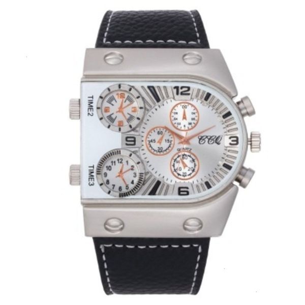 movement dial multi large fashion popular outdoor sports men's leather belt quartz watch 5exm, Slivery;brown 
movement dial multi large fashion popular outdoor sports men's leather belt quartz watch 5exm, Slivery;brown