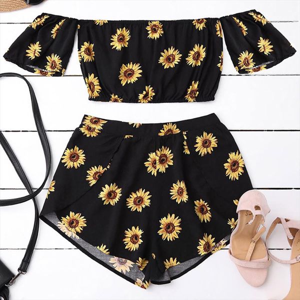 women clothes 2019 2 piece set women casual two piece set women off shoulder sunflower printed beachwear crop, Gray
women clothes 2019 2 piece set women casual two piece set women off shoulder sunflower printed beachwear crop, Gray