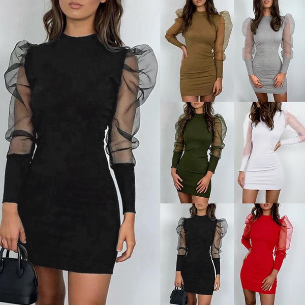 fashion women autumn long o-neck lantern perspective mesh sleeve casual mini vestidos, Black;gray
fashion women autumn long o-neck lantern perspective mesh sleeve casual mini vestidos, Black;gray