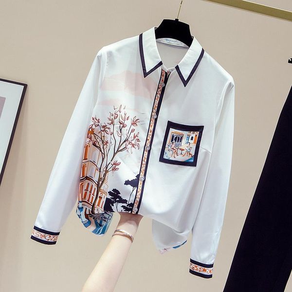 europe style retro print shirts autumn elegant women's turn down collar long sleeves shirts ladies shirt blouse a4065, White
europe style retro print shirts autumn elegant women's turn down collar long sleeves shirts ladies shirt blouse a4065, White